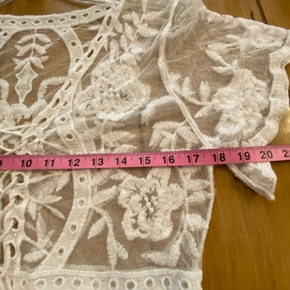 Women’s White Lace Embroidered Maxi Dress or Cover Up Medium Beautiful - Picture 10 of 16